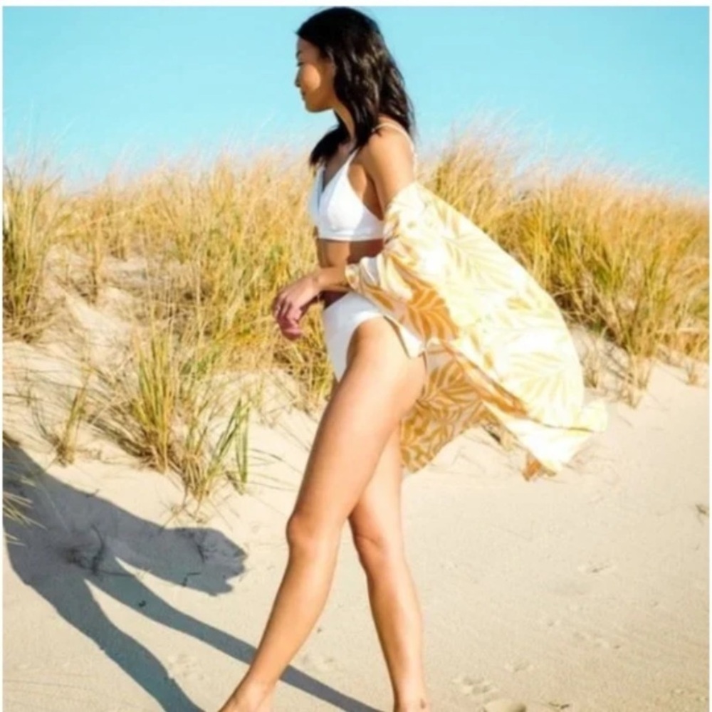 Maison Du Soir Magnolia Luxe Palm Kimono Robe - image 5